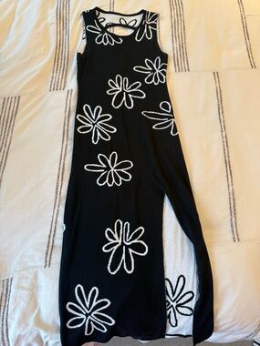Black Maxi Dress with White Florals